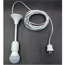 20 Metre 2x0.75 Kablolu Fişli Duylu Ampül Dahil Seyyar Lamba Uzatma Kablolu Tak Çalıştır Tamir Işığı