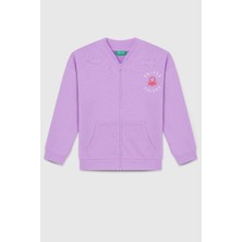 United Colors Of Benetton Kız Çocuk BNT-G23334 Sweatshirt Lila