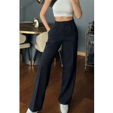 Siyah Oversize Kalıp Yüksek Bel Kadın Palazzo Pantolon