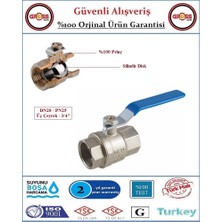 Küresel Temiz Su Vanası - %100 Prinç - 3/4''