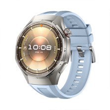 Huawei Watch Gt6 Pro 46MM Ile Tam Uyumlu Kordon Metal Tokalı Yumuşak Silikon Kordon Kayış