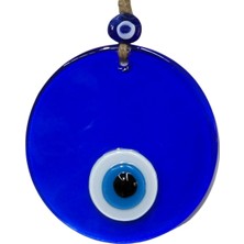 Nazar Boncuklu Şeffaf Mavi Cam Duvar Dekoru Hediyelik Eşya