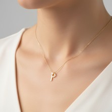 Tabitala TabiTela 14 ayar altın kolye ucu "P"harfi GM702 1 gr
