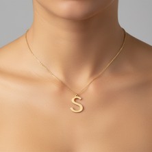 Tabitala TabiTela 14 ayar altın kolye ucu "S"harfi GM658 1 gr