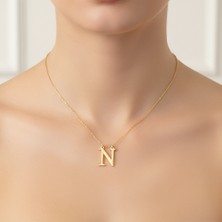 Tabitala TabiTela 8 ayar altın kolye ucu "N"harfi GM676 0.5 gr