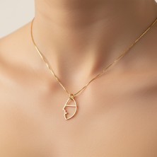Tabitala TabiTela 14 ayar altın kolye ucu yüz GM53 1 gr