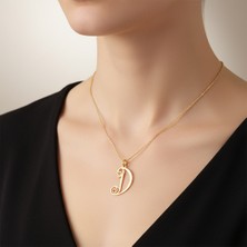 Tabitala TabiTela 14 ayar altın kolye ucu "D"harfi GM628 1 gr