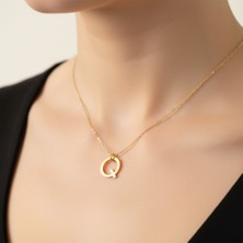Tabitala TabiTela 14 ayar altın kolye ucu "Q"harfi GM694 1 gr
