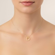 Tabitala TabiTela 14 ayar altın kolye ucu "D"harfi GM632 1 gr