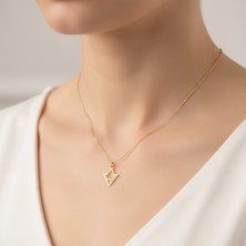 Tabitala TabiTela 14 ayar altın kolye ucu "W"harfi GM620 0.5 gr