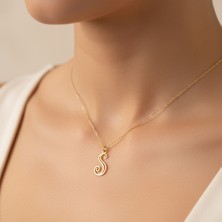 Tabitala TabiTela 14 ayar altın kolye ucu "S"harfi GM654 1 gr