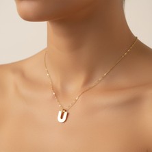 Tabitala TabiTela 14 ayar altın kolye ucu "U"harfi GM615 1 gr