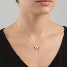 TabiTela 14 ayar altın kolye ucu kuş GM1616 1 gr