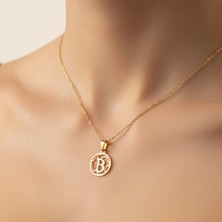 Tabitala TabiTela 14 ayar altın kolye ucu "B"harfi GM170 1 gr