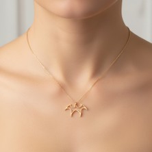 TabiTela 8 ayar altın kolye ucu yırtıcı yarasa   GM2138 1 gr