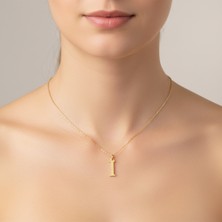 Tabitala TabiTela 14 ayar altın kolye ucu "I"harfi GM635 1 gr