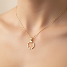 Tabitala TabiTela 14 ayar altın kolye ucu güneş GM428 1 gr