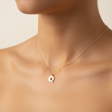 Tabitala TabiTela 14 ayar altın kolye ucu "Q"harfi GM697 1 gr