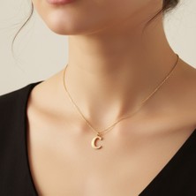 Tabitala TabiTela 14 ayar altın kolye ucu "C"harfi GM662 1 gr