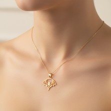 TabiTela 14 ayar altın kolye ucu yırtıcı yarasa   GM2128 1 gr