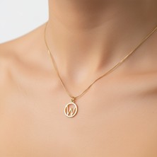 Tabitala TabiTela 14 ayar altın kolye ucu "W"harfi GM617 1 gr