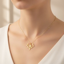 TabiTela 14 ayar altın kolye ucu yırtıcı yarasa   GM2132 1 gr