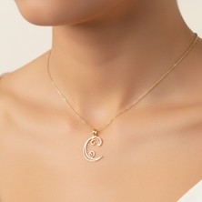 Tabitala TabiTela 8 ayar altın kolye ucu "C"harfi GM669 1 gr