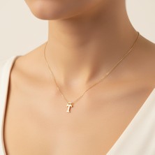 Tabitala TabiTela 14 ayar altın kolye ucu "T"harfi GM612 1 gr