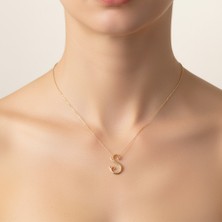 Tabitala TabiTela 14 ayar altın kolye ucu "S"harfi GM656 1 gr