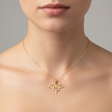 TabiTela 8 ayar altın kolye ucu yırtıcı yarasa   GM2117 1 gr