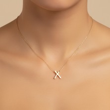 Tabitala TabiTela 14 ayar altın kolye ucu "X"harfi GM700 1 gr