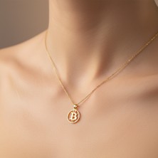 Tabitala TabiTela 14 ayar altın kolye ucu bitcoin GM190 1 gr