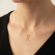 Tabitala TabiTela 14 ayar altın kolye ucu "R"harfi GM729 1 gr