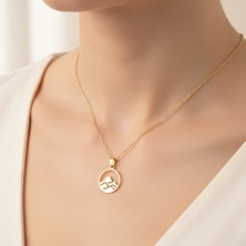 TabiTela 14 ayar altın kolye ucu dağ GM1587 1 gr