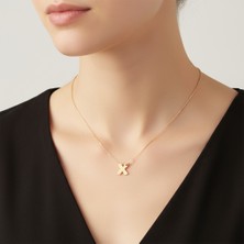 Tabitala TabiTela 14 ayar altın kolye ucu "X"harfi GM698 1 gr