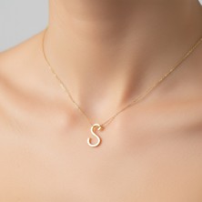 Tabitala TabiTela 14 ayar altın kolye ucu "S"harfi GM652 1 gr