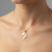 TabiTela 14 ayar altın kolye ucu at GM2004 1 gr