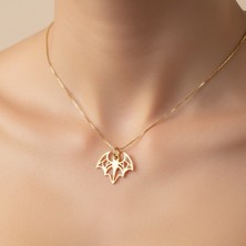 TabiTela 8 ayar altın kolye ucu yırtıcı yarasa   GM2129 1 gr