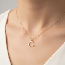 Tabitala TabiTela 14 ayar altın kolye ucu "C"harfi GM664 1 gr