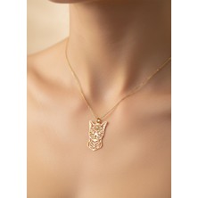 TabiTela 14 ayar altın kolye ucu kedi GM2657 1 gr