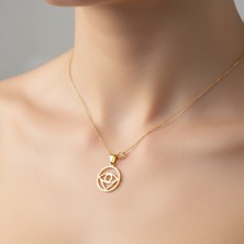 TabiTela 14 ayar altın kolye ucu Horus'un Gözü   GM3656 0.5 gr