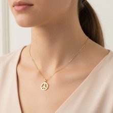 TabiTela 8 ayar altın kolye ucu barış işareti   GM4806 0.5 gr