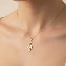 TabiTela 14 ayar altın kolye ucu müzik notası   GM3550 1 gr