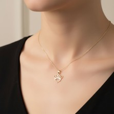 TabiTela 14 ayar altın kolye ucu taç   GM3892 1 gr