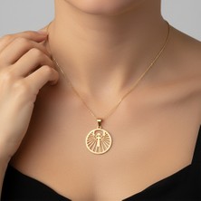 TabiTela 8 ayar altın kolye ucu Tanrıça Isis   GM4338 0.5 gr