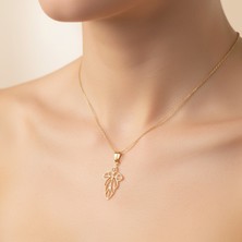 TabiTela 14 ayar altın kolye ucu haç GM4252 0.5 gr