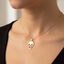 TabiTela 14 ayar altın kolye ucu kafatası   GM3986 1 gr