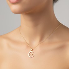 TabiTela 14 ayar altın kolye ucu ay ve yıldız   GM7552 0.5 gr