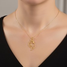 TabiTela 14 ayar altın kolye ucu kurt   GM8556 1 gr