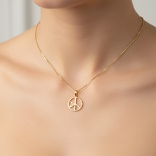 TabiTela 8 ayar altın kolye ucu barış işareti   GM7906 1 gr